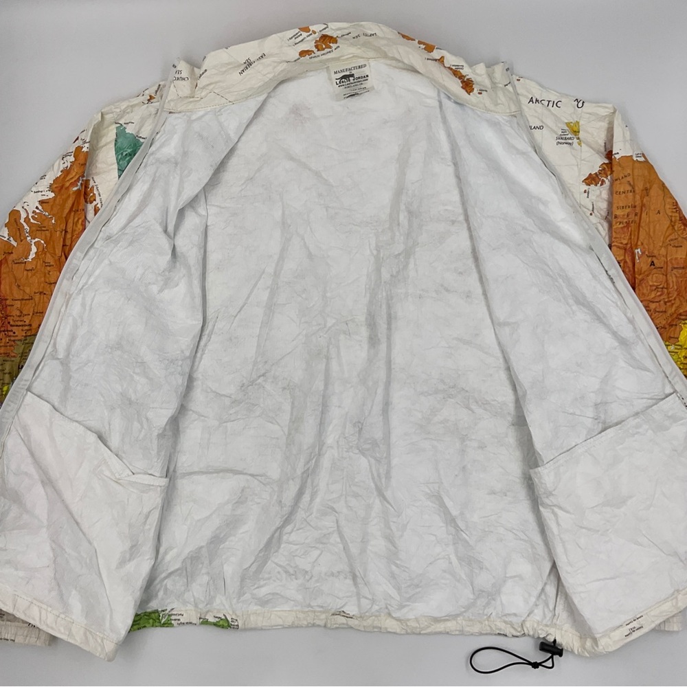 Tyvec RARE Y2K Vintage Leslie Jordan Map Jacket Collector’s Item Kurt Cobain L - Picture 6 of 16